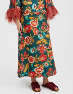 A-Long Skirt Hottie Emerald In Cady Wool -Gustwillers Clothing Shop SKI0018CAD001HOT01 GR04 2