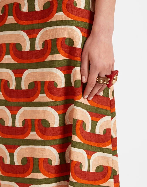 A-Long Skirt Prometheus Pale Pink in Shot Cotton A-Long Skirt Prometheus Pale Pink In Shot Cotton -Gustwillers Clothing Shop SKI0018COT005EUS01 PI02 2