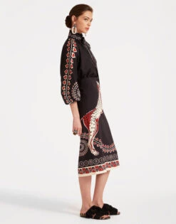 Pencil Skirt Gattopardo Placée Black In Envers Satin -Gustwillers Clothing Shop SKI0022VIS011GAT01 BL01 2