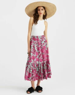 Sunset Skirt Lilium Purple In Summer Poplin