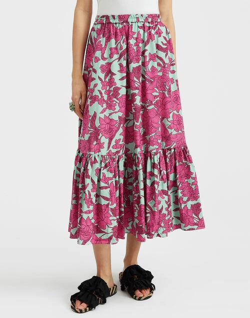 Sunset Skirt Lilium Purple in Summer Poplin Sunset Skirt Lilium Purple In Summer Poplin -Gustwillers Clothing Shop SKI0068COT039LIL01 PU01 1