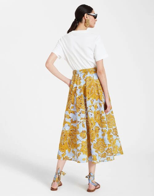 Drawstring Skirt Tangle Light Blue in Printed Lace Drawstring Skirt Tangle Light Blue In Printed Lace -Gustwillers Clothing Shop SKI0098EMB031TAN01 BU01 1