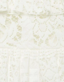 Footloose Lacey Skirt White In Cotton Lace 3 Footloose Lacey Skirt White In Cotton Lace -Gustwillers Clothing Shop SKI0104EMB028SOLID WH01 3