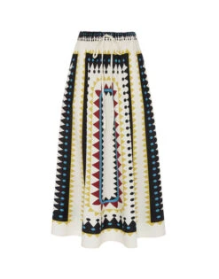 Drawstring Skirt Doric Placée Cream In Cotton Poplin -Gustwillers Clothing Shop SKI0106COT015DOR01 WH03 7