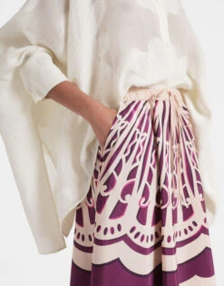 Drawstring Skirt Fans Placée Purple In Faille 3 Drawstring Skirt Fans Placée Purple In Faille -Gustwillers Clothing Shop SKI0106FAI002FAN03 PU01 3