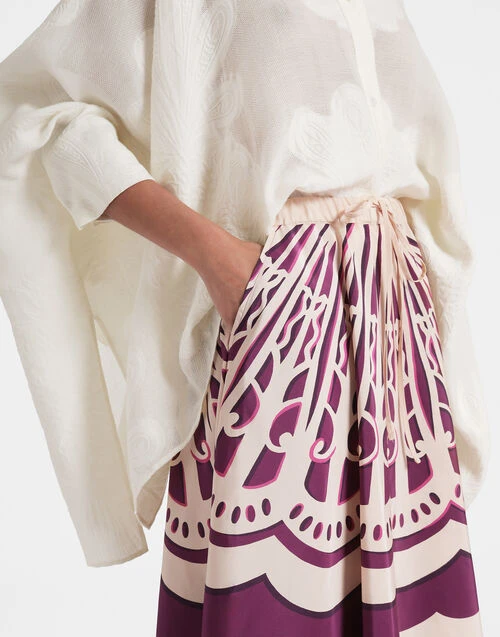Drawstring Skirt Fans Placée Purple in Faille Drawstring Skirt Fans Placée Purple In Faille -Gustwillers Clothing Shop SKI0106FAI002FAN03 PU01 3