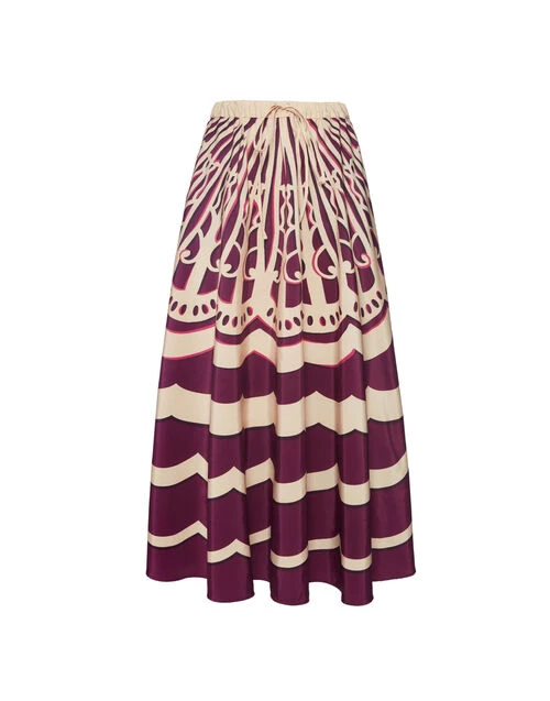 Drawstring Skirt Fans Placée Purple in Faille Drawstring Skirt Fans Placée Purple In Faille -Gustwillers Clothing Shop SKI0106FAI002FAN03 PU01 4