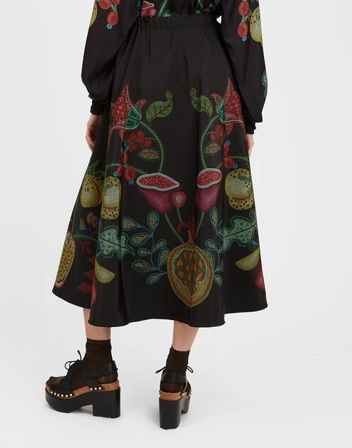 Drawstring Skirt Grenadilla Placée Black in Light Faille Drawstring Skirt Grenadilla Placée Black In Light Faille -Gustwillers Clothing Shop SKI0106FAI002GRN01 BL01 2