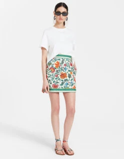 Baia Mini Skirt Dragonflower Mini Multicolor In Shot Cotton -Gustwillers Clothing Shop SKI0108COT005DRE02 MU01 2