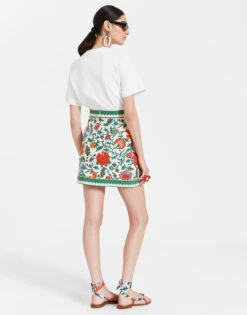 Baia Mini Skirt Dragonflower Mini Multicolor In Shot Cotton -Gustwillers Clothing Shop SKI0108COT005DRE02 MU01 3