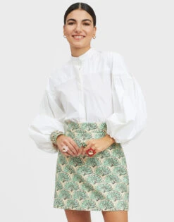 Baia Mini Skirt Fans Mint In Shot Cotton -Gustwillers Clothing Shop SKI0108COT005FAN01 GR11 2