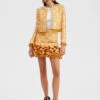 Pincho Mini Skirt Fans Gold In Jacquard