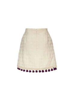 Baia Mini Skirt Embroidered Creamy In Jacquard -Gustwillers Clothing Shop SKI0117JCQ076CRA01 WH03 5