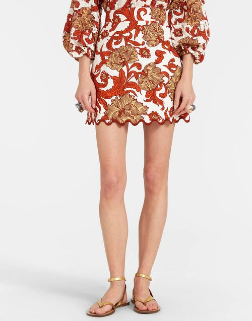 Baia Mini Skirt Reef White in Shot Cotton Baia Mini Skirt Reef White In Shot Cotton -Gustwillers Clothing Shop SKI0124COT005REE01 WH01 1