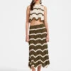 Chevron Skirt Solid Camouflage In Knit Chevron
