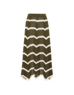 Chevron Skirt Solid Camouflage In Knit Chevron -Gustwillers Clothing Shop SKI0126KNI084VA254 GR08 7