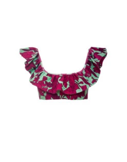 Ruffle Bikini Top Lilium Purple In Piquet Lycra -Gustwillers Clothing Shop SWI0022LYC002LIL01 PU01 4