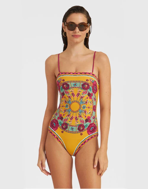 Elle Swimsuit Zodiac Placée Marigold in Supreme Lycra Elle Swimsuit Zodiac Placée Marigold In Supreme Lycra -Gustwillers Clothing Shop SWI0055LYC006ZOD01 OR05 0