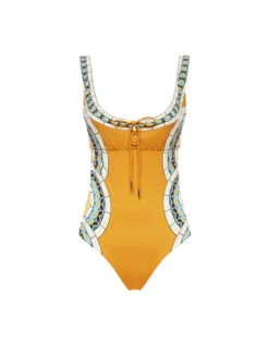 Sunset Suit Sleeveless Mudejar Placée Marigold In Supreme Lycra 4 Sunset Suit Sleeveless Mudejar Placée Marigold In Supreme Lycra -Gustwillers Clothing Shop SWI0059LYC006MUD01 OR05 5