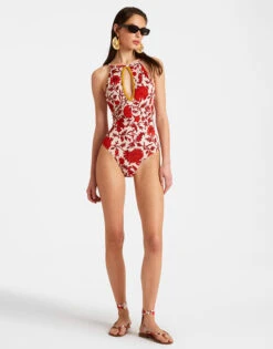 Fonda Swimsuit Dragonflower Mini Red In Lycra -Gustwillers Clothing Shop SWI0073LYC001DRE02 RE01 3