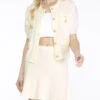 She + Sky Puff Sleeve Sweater Jacket