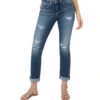 Silver Beau Mid Rise Girlfriend Jean