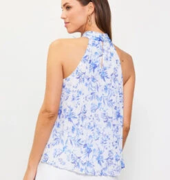 Skies Are Blue Pleated Halter Top -Gustwillers Clothing Shop Skies are Blue Pleated Halter Top FRENCHBL 2 00899.1715707801