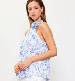 Skies Are Blue Pleated Halter Top -Gustwillers Clothing Shop Skies are Blue Pleated Halter Top FRENCHBL 3 31164.1715707802