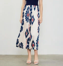 Skies Are Blue Pleated Midi Dress -Gustwillers Clothing Shop Skies are Blue Pleated Midi Dress IVORYNV 4 21890.1714488824