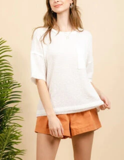 Soft Waffle Knit Top