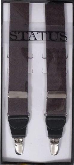 Status Drop Clip Suspenders -Gustwillers Clothing Shop Status Drop Clip Suspenders CHARCOAL 1 75409.1710943489
