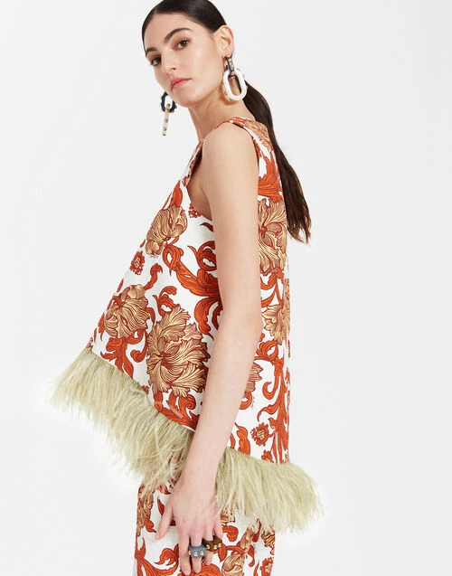 La Scala Top Reef White in Shot Cotton With Feathers La Scala Top Reef White In Shot Cotton With Feathers -Gustwillers Clothing Shop TOP0013COT005REE01 WH01 0