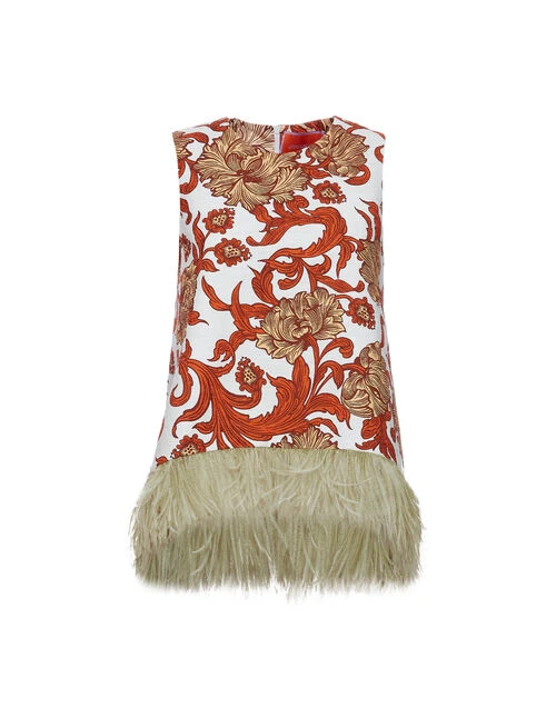 La Scala Top Reef White in Shot Cotton With Feathers La Scala Top Reef White In Shot Cotton With Feathers -Gustwillers Clothing Shop TOP0013COT005REE01 WH01 7