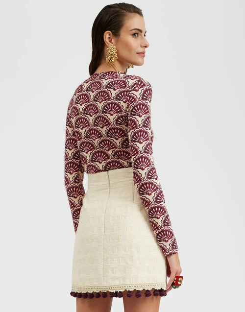 Crew Top Fans Purple in Skinny Jersey Crew Top Fans Purple In Skinny Jersey -Gustwillers Clothing Shop TOP0024JER005FAN01 PU01 1