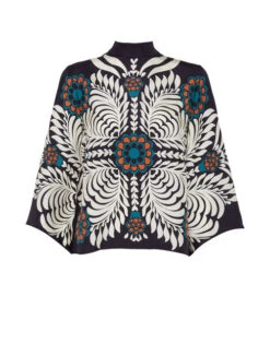 Make An Exit Top Mix Tiles Placée Black In Silk Twill -Gustwillers Clothing Shop TOP0117SIL006MIX01 BL01 4