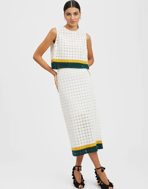 Aria Top Clover White in Embroidered Cotton Aria Top Clover White In Embroidered Cotton -Gustwillers Clothing Shop TOP0125EMB030CLO04 WH01 2