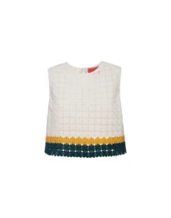 Aria Top Clover White In Embroidered Cotton 3 Aria Top Clover White In Embroidered Cotton -Gustwillers Clothing Shop TOP0125EMB030CLO04 WH01 4