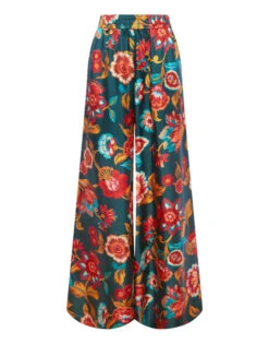 Palazzo Pants Hottie Emerald In Silk Twill -Gustwillers Clothing Shop TRO0003SIL001HOT01 GR04 5