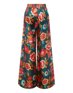 Palazzo Pants Hottie Emerald In Silk Twill -Gustwillers Clothing Shop TRO0003SIL001HOT01 GR04 6