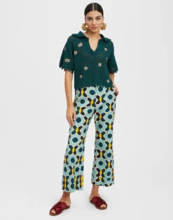 Hendrix Pants Plaza Light Blue In Shot Cotton