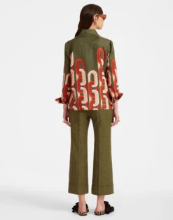 Hendrix Pants Solid Camouflage In Shot Cotton 4 Hendrix Pants Solid Camouflage In Shot Cotton -Gustwillers Clothing Shop TRO0014COT005SOLID GR08 4