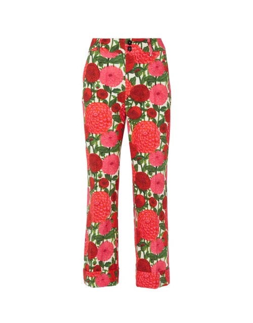 Hendrix Pants Pink Dahlias in Shot Cotton Hendrix Pants Pink Dahlias In Shot Cotton -Gustwillers Clothing Shop TRO0014COT005 DAH0001 4