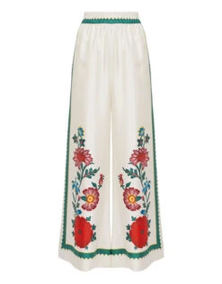 Palazzo Pants Dragonflower Placée Multicolor In Silk Twill 6 Palazzo Pants Dragonflower Placée Multicolor In Silk Twill -Gustwillers Clothing Shop TRO0026SIL001DRE05 MU01 7