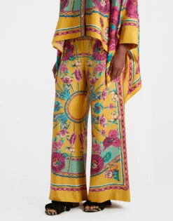 Palazzo Pants Zodiac Placée Marigold In Silk Twill 2 Palazzo Pants Zodiac Placée Marigold In Silk Twill -Gustwillers Clothing Shop TRO0026SIL006ZOD01 OR05 2