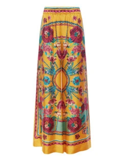 Palazzo Pants Zodiac Placée Marigold In Silk Twill 4 Palazzo Pants Zodiac Placée Marigold In Silk Twill -Gustwillers Clothing Shop TRO0026SIL006ZOD01 OR05 6