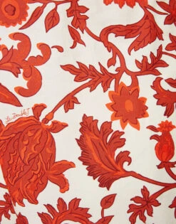 Drawstring Pants Dragonflower Mini Red In Summer Poplin -Gustwillers Clothing Shop TRO0053COT039DRE02 RE01 9