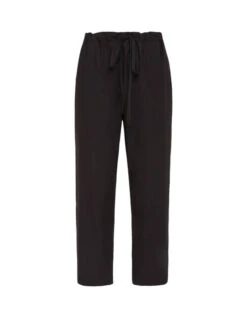 Drawstring Pants Solid Black In Crisp Poplin -Gustwillers Clothing Shop TRO0053COT043SOLID BL01 7
