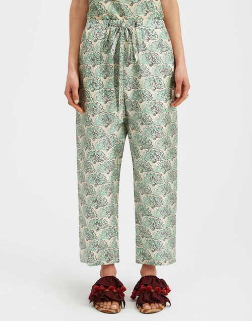 Drawstring Pants Fans Mint in Silk Twill Drawstring Pants Fans Mint In Silk Twill -Gustwillers Clothing Shop TRO0053SIL001FAN01 GR11 2