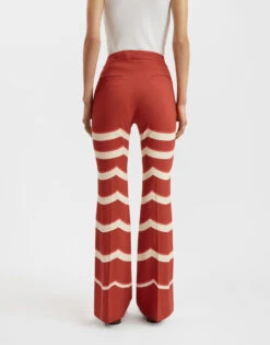 Saturday Night Pants Fans Placée Red In Envers Satin -Gustwillers Clothing Shop TRO0071VIS011FAN03 RE01 1