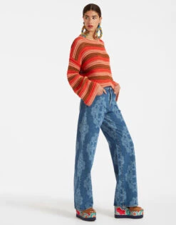 Better Than Your Boyfriend's Jeans Bast Blue In Laser-Printed Denim